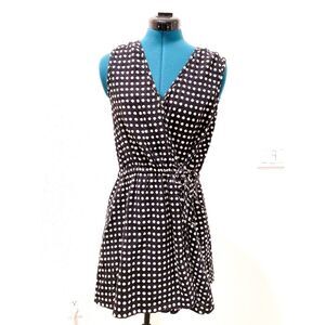 Ace & Jig Polka dot Linen cotton mini wrap dress